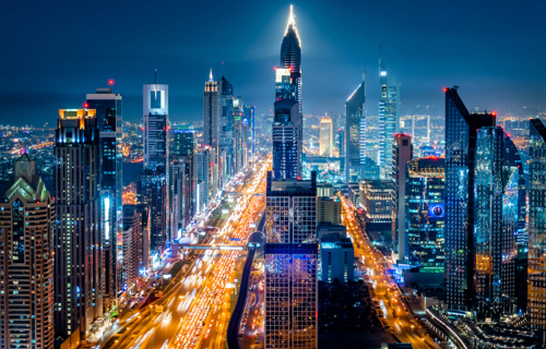 A view of UAE at night
